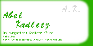 abel kadletz business card